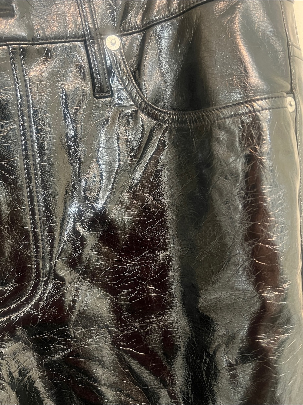 J. Crew Collection Faux Patent Leather Demi-Boot High Rise Pants - Picture 3 of 8
